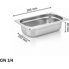 Üret Çelik Üret Standart Gastronom Küvet Gn 1/4 40 mm 1,2 lt