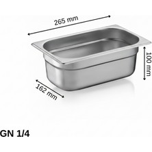 Üret Çelik Üret Standart Gastronom Küvet Gn 1/4 100 MM 2,8 lt