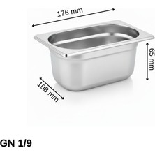 Üret Çelik Üret Standart Gastronom Küvet Gn 1/9 65 mm 0,6 lt