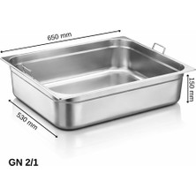 Üret Çelik Üret Saplı Gastronom Küvet Gn 2/1 150 mm 42,5 Lt