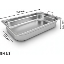 Üret Çelik Üret Saplı Gastronom Küvet Gn 2/3 100 mm 9 Lt