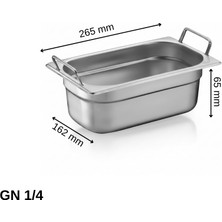 Üret Çelik Üret Saplı Gastronom Küvet Gn 1/4 65 mm 1.8 Lt