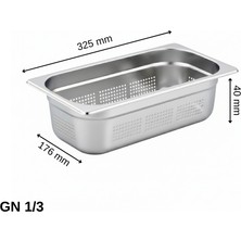 Üret Çelik Üret Delikli gastronom Küvet Gn 1/3 40 mm 1,5 lt