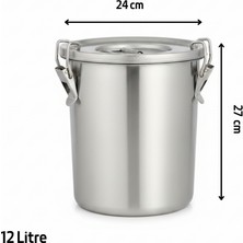 Üret Çelik Üret Tabansız Yemek Taşıma Kabı 12 Lt 24X27 cm