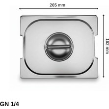 Üret Çelik Üret Saplı Gastronom Küvet Kapağı Gn 1/4 (26,5 × 16,2 cm)