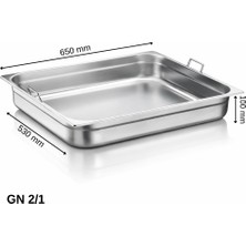 Üret Çelik Üret Saplı Gastronom Küvet Gn 2/1 100 MM 28,5 lt