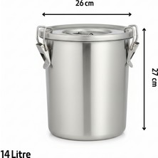 Üret Çelik Üret Tabansız Yemek Taşıma Kabı 14 Lt 26X27 cm