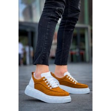 Zapatos KB-X10 Erkek Günlük Bağcıklı Süet Spor Sneaker Ayakkabı Sbt - Taba/beyaz