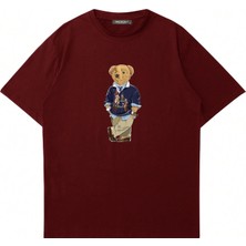 Mad&Calf  Unisex Teddy Dady Baskılı Bisiklet Yaka Oversize Tshirt