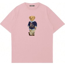 Mad&Calf  Unisex Teddy Dady Baskılı Bisiklet Yaka Oversize Tshirt