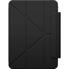 iPad Pro 11 2024 Uyumlu Amazingthing Minimal Mag Katlanabilir Standlı Kalem Bölmeli Kılıf Siyah