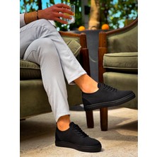 Zapatos KB101 Erkek Günlük Bağcıklı Triko Spor Sneaker Ayakkabı Tst - Siyah