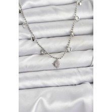 Taş Ve Oyun Atölyesi Taşveoyunatölyesi Zirkon Taşlı Kutup Yıldızı Model Pirinç Gümüş Renk Kadın Kolye TG27BKO10658