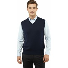 Çizgi Triko Erkek V Yaka Süveter Çelik Örgü Regular Kalıp 5200H BGL-ST04962