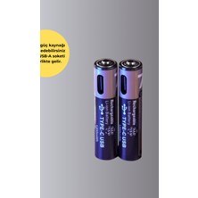 Astraltech USB Type-C Şarjlı AAA Lityum Pil | 1.5V Sabit Voltaj, 1000+ Şarj Döngüsü ile Uzun Ömür