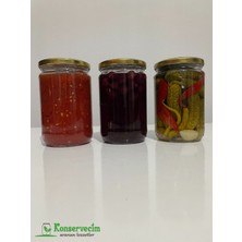 Konservecim Domates konservesi, siyah üzüm hoşafı ve Kornişon turşusu