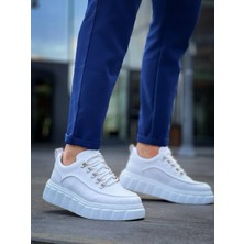 Zapatos KB-X10 Erkek Günlük Bağcıklı Cilt Spor Sneaker Ayakkabı Cbt - Beyaz