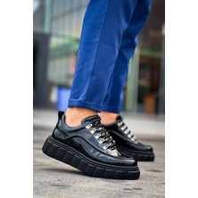 Zapatos KB-X10 Erkek Günlük Bağcıklı Rugan Spor Sneaker Ayakkabı Rst - Siyah