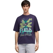Puma Graphic Erkek Lacivert Günlük Stil T-Shirt 63444364