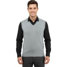 Çizgi Triko Erkek V Yaka Süveter Çelik Örgü Regular Kalıp 5200H BGL-ST04962