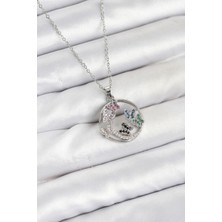 Taş Ve Oyun Atölyesi Taşveoyunatölyesi 316L Çelik Zincir Gümüş Renk Zirkon Taşlı Kelebekli Kadın Kolye TG27BKO10608