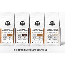 COFFEE CAPPA| Espresso Çekirdek Kahve |4X250 G| Sert-Orta-Aromatik-Dengeli| Tanışma Seti