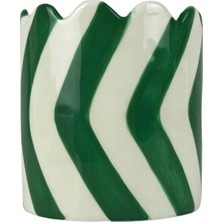 Que Rico - El Boyaması Küçük Saksı Yeşil&beyaz