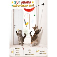 Petdost 3’ü 1 Arada Kedi Eğlence Seti : Vantuzlu, Kapı Askılı ve Oltalı