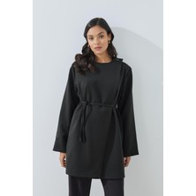 Merve Gültekin Asimetrik Kapamalı Ceket Siyah