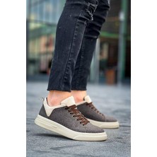 Zapatos KB-X204 Erkek Günlük Bağcıklı Keten Spor Sneaker Ayakkabı Kbt - Taba