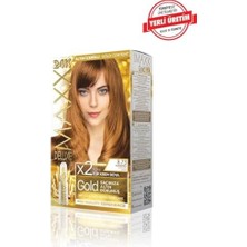 Skygo Gold Serisi 24K Altın Parçacıklı Serum ile 1 Kutu 2 x 50 ml ve Geliştiriciler Saç Boyası (Karamel 8.73)