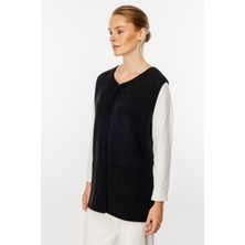 Mutlu Ertan Kadın Sakal Triko Yelek Siyah -Siyah 20142