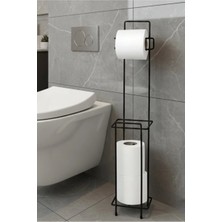 ForWhat Büro Ev Ofis Hijyeni Için Siyah Yedek Hazneli Tuvalet Kağıt Standı