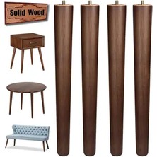 70 cm koyu Ceviz masa Konik Ayak 4 adet