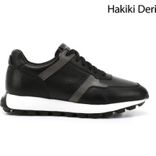 Gönderi(r) Erkek Siyah  Bağcıklı Hakiki Deri Sneaker