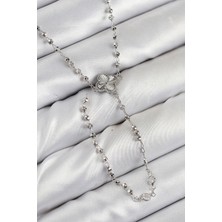 Taş Ve Oyun Atölyesi Taşveoyunatölyesi Pirinç Zirkon Taşlı Yonca Model Gümüş Renk Kadın Y Kolye TG27BKO10498