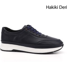 Gönderi(r) Erkek Lacivert  Bağcıklı Hakiki Deri Comfort Sneaker