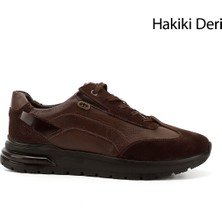 Gönderi(r) Erkek Kahverengi Bağcıklı Jel Tabanlıklı Hakiki Deri Sneaker