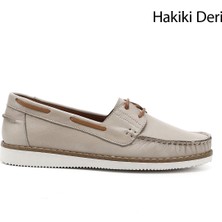 Gönderi(r) Kadın Bej Bağcıklı Hakiki Deri Comfort Ayakkabı