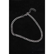 Taş Ve Oyun Atölyesi Taşveoyunatölyesi 316L Çelik Ince Klasik Model Gümüş Renk Erkek Bileklik TG27EB3749