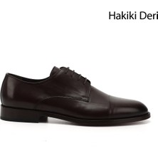 Gönderi(r) Erkek Kahverengi  Bağcıklı Kösele Taban Hakiki Deri Klasik Ayakkabı