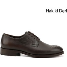Gönderi(r) Erkek Kahve  Bağcıklı Hakiki Deri Klasik Ayakkabı