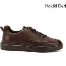 Gönderi(r) Erkek Kahverengi  Bağcıklı Kauçuk Taban Hakiki Deri Sneaker