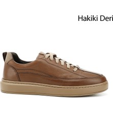 Gönderi(r) Erkek Kum Bağcıklı Kauçuk Taban Hakiki Deri Sneaker