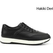 Gönderi(r) Erkek Siyah Bağcıklı Hakiki Deri Comfort Sneaker