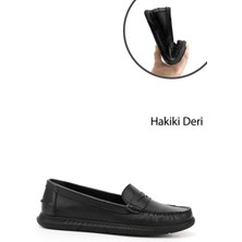 Gönderi(r) Kadın Siyah Rok Hakiki Deri Comfort Loafer