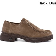 Gönderi(r) Kadın Vizon Süet  Bağcıklı Hakiki Deri Comfort Ayakkabı