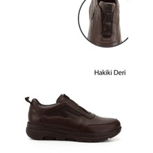 Gönderi(r) Kadın Kahve Antik Dilden Lastikli Hakiki Deri Comfort Ayakkabı