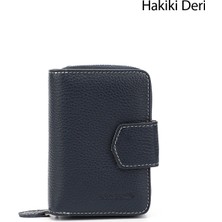 Gönderi(r) Kadın Laciverte Antrasit Dikey Hakiki Deri Cüzdan