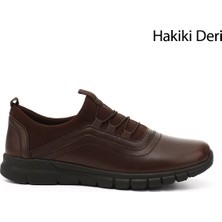 Gönderi(r) Kadın Kahverengi Lastik Bağcıklı Hakiki Deri Comfort Sneaker